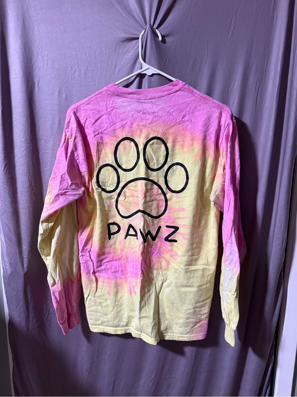 PAWZ Pink & Yellow Tie-Dye Long Sleeve Tee